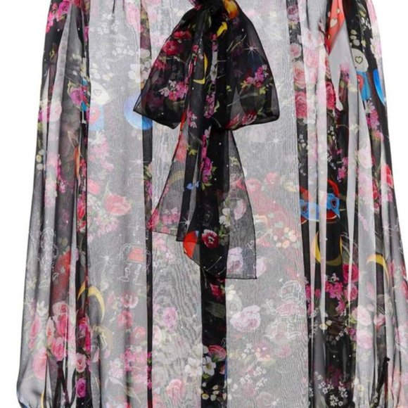 Dolce & Gabbana Sheer Silk Chiffon Space Cosmos Print Blouse - Size 44 - Picture 2 of 2